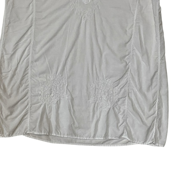 J. CREW sz Small Beach Tunic Vacation Tone on Tone Embroidery Blouse White - Picture 2 of 8
